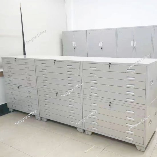 Metal Flat File Cabinet for Blueprint Storage
