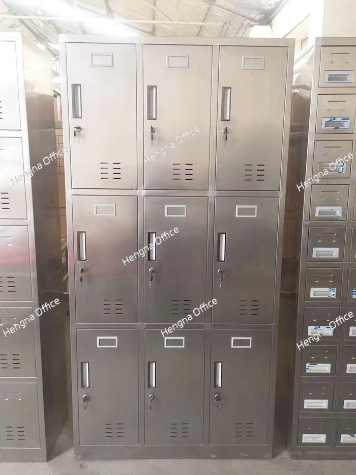 Stainless steel lockers for food factory staff changing rooms