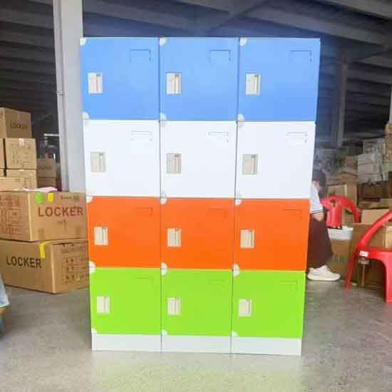 Comparison of ABS plastic lockers versus wooden lockers showing material durability differences