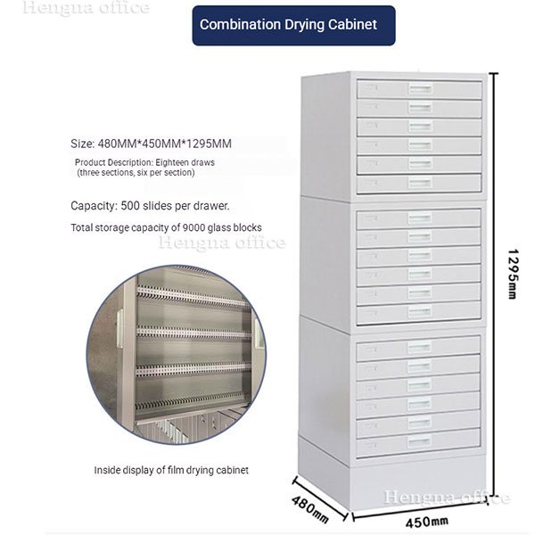 Stackable Cold-Rolled Steel Pathology Cabinet with 18 drawers and 9000 block capacity for high-density lab storage.